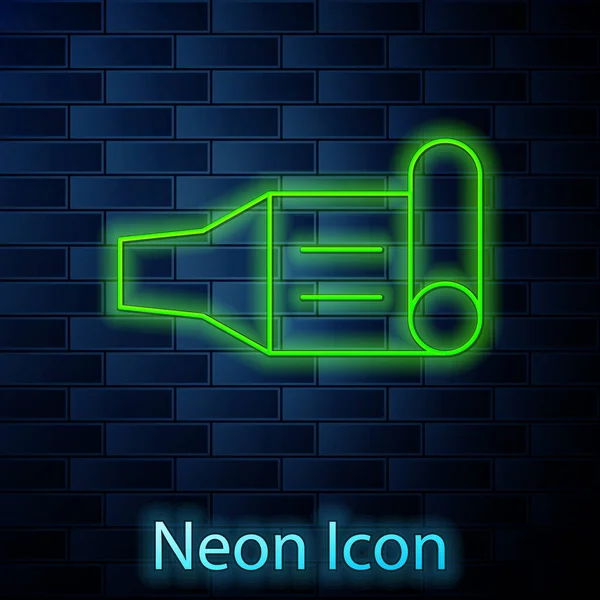 Žhnoucí Neonová Linie Narozeninová Party Roh Ikona Izolované Pozadí Cihlové — Stockový vektor