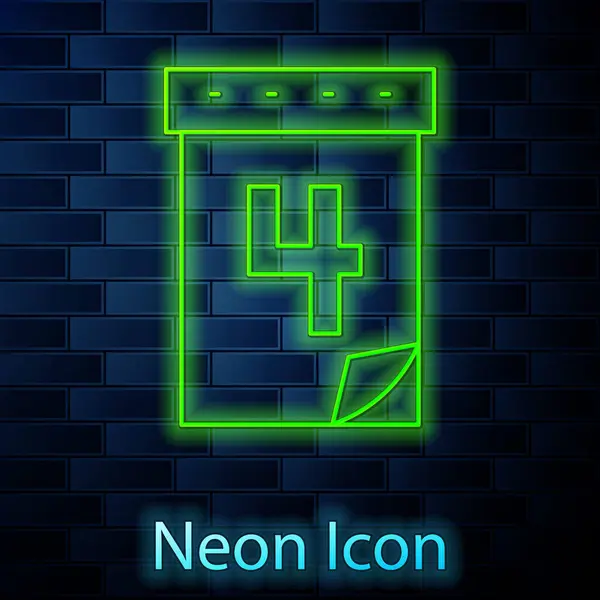 Glödande Neon Linje Dag Kalender Med Datum Juli Ikon Isolerad — Stock vektor