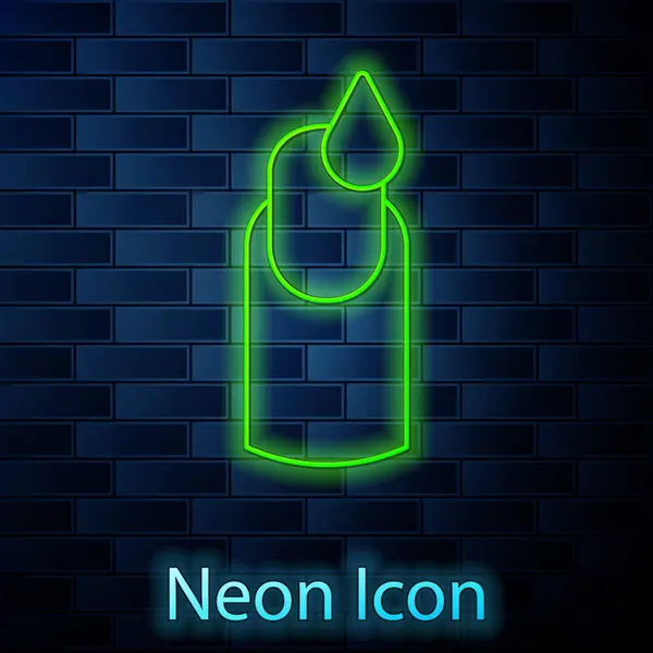 Glowing Neon Line Manicure Icon Isolated Brick Wall Background Vector — Stock Vector