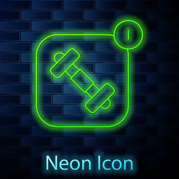 Leuchtende Neon Line Fitness App Für Sport Ikone Isoliert Auf — Stockvektor