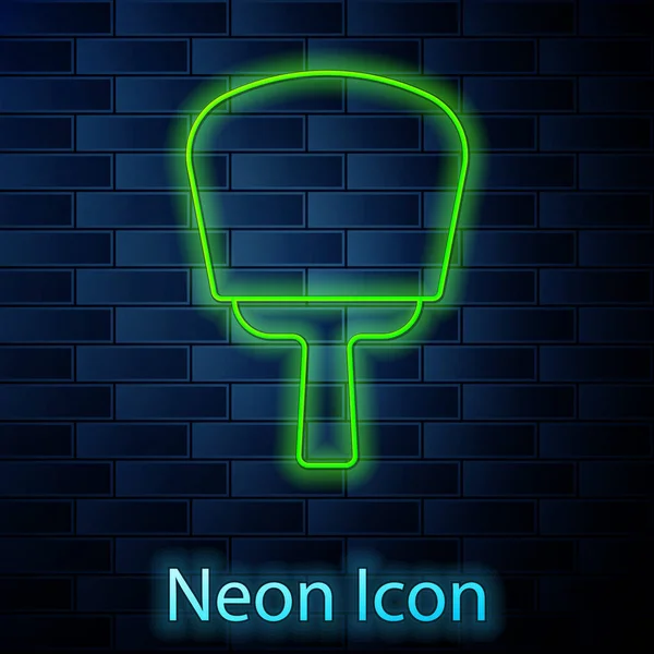 Linea Neon Incandescente Icona Del Ventilatore Mano Coreano Isolato Sfondo — Vettoriale Stock