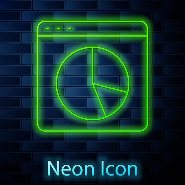 Glowing Neon Line Graph Chart Diagram Infographic Icon Isome Isolated — 스톡 벡터