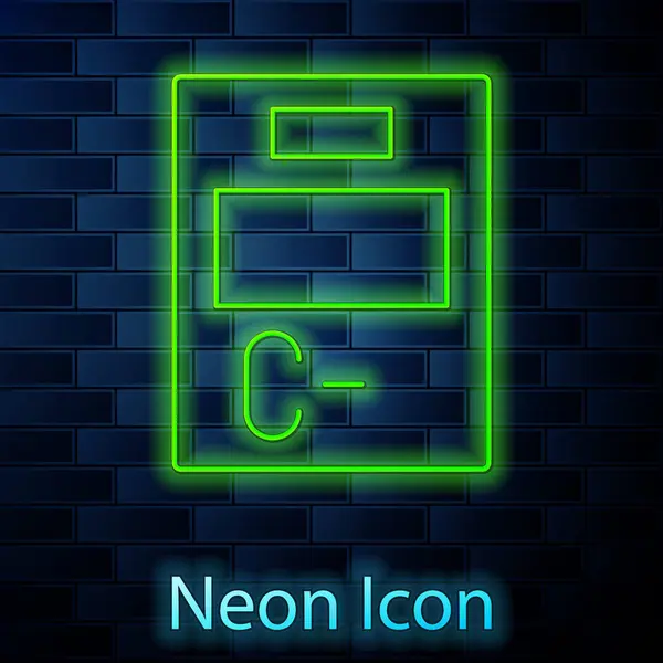 Glödande Neon Linje Tentamen Papper Med Felaktiga Svar Undersökning Ikon — Stock vektor