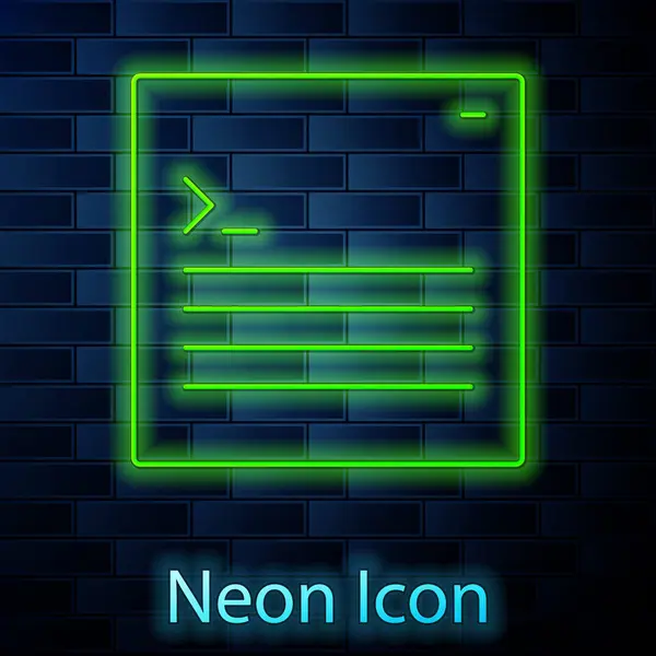 글로잉 소프트웨어 Glowing Neon Line Software 개발자 프로그래밍 아이콘은 배경에 — 스톡 벡터