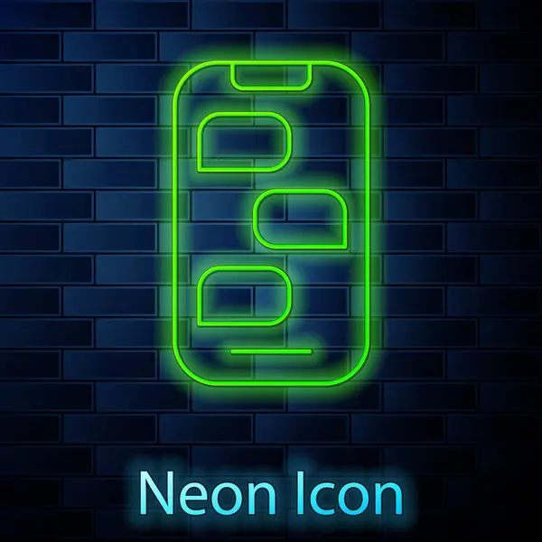 Linha Néon Brilhante Nova Notificação Mensagens Chat Ícone Telefone Isolado — Vetor de Stock