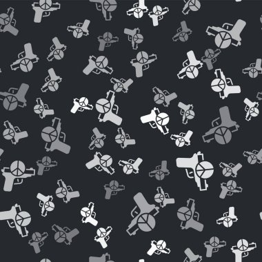 Gri hiçbir savaş ikonu siyah arka planda izole edilmiş iz bırakmaz. Barış sembolü. Vektör