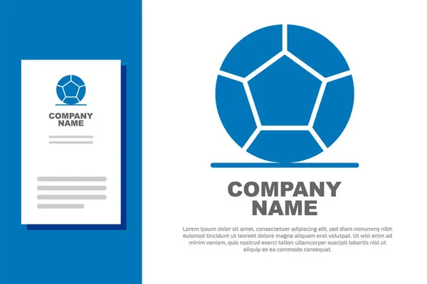 Ícone Bola Futebol Azul Futebol Isolado Fundo Branco Equipamento Desportivo — Vetor de Stock