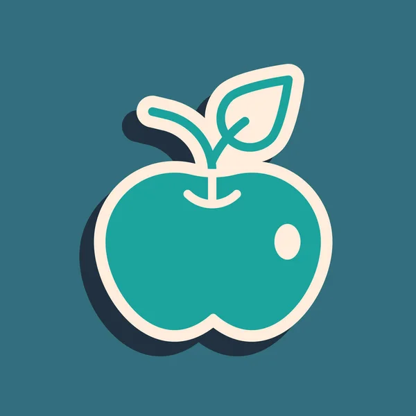 Ikona Zielonego Jabłka Zielonym Tle Nadwaga Zdrowa Dieta Dietetyczne Jabłko — Wektor stockowy