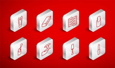 Tırnak törpüsü, pedikür, manikür, cilalama, kesme, sahte tırnak törpüsü ve değirmen simgesi için tırnak ayırıcı. Vektör