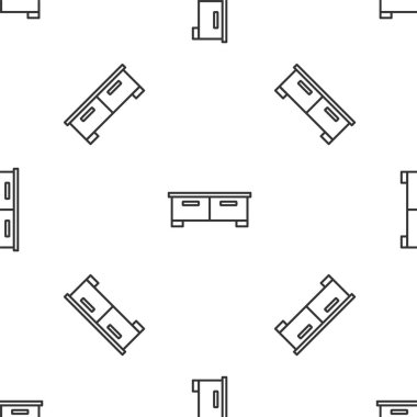 Çekmece simgesinin gri çizgisi beyaz arka planda izole edilmiş. Vektör.