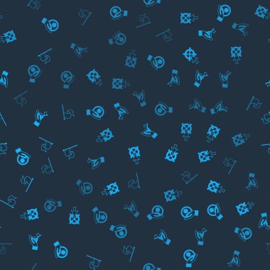 El 'i insanları aramak için hazırla, Hedef, bayrak ve bayrak desenli dağlar. Vektör