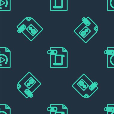 JS dosya belgesini, WAV ve GIF dosyalarını pürüzsüz desene ayarla. Vektör.