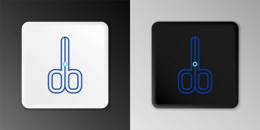 Çizgi Tırnak makası simgesi gri arkaplanda izole edildi. Manikür ve pedikür makası. Renkli taslak konsepti. Vektör