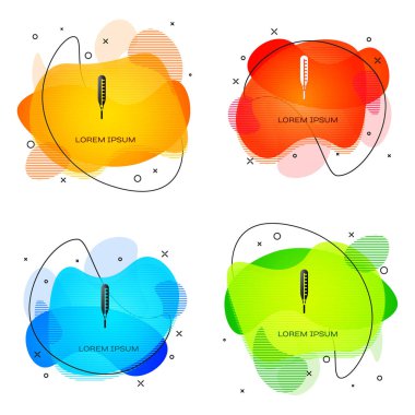 Tıbbi inceleme ikonu için siyah termometre beyaz arka planda izole edildi. Sıvı şekilli soyut pankart. Vektör İllüstrasyonu.