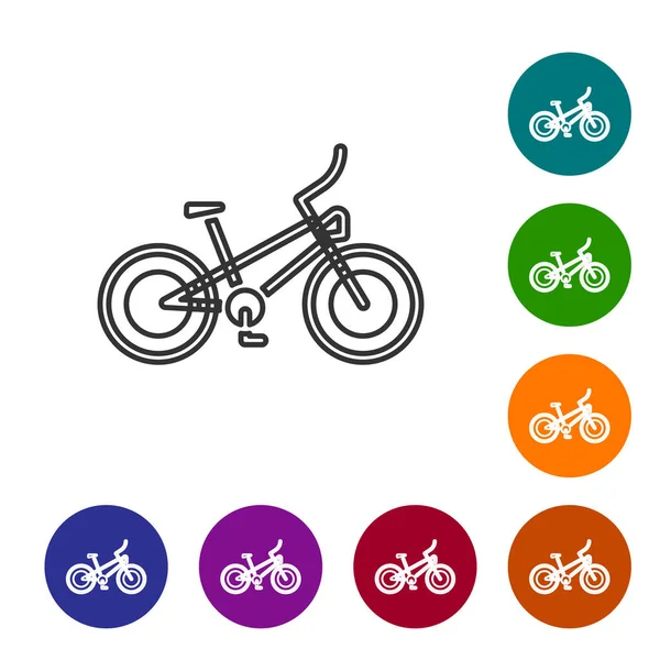 Schwarze Linie Fahrradsymbol Isoliert Auf Weißem Hintergrund Radrennen Extremsport Sportgeräte — Stockvektor