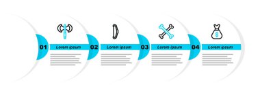 Eski para çantası, çapraz insan kemikleri, ortaçağ yayı ve kutup baltalı ikonu. Vektör