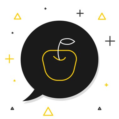 Apple çizgi simgesi beyaz arkaplanda izole edildi. Yaprak sembollü meyve. Renkli taslak konsepti. Vektör