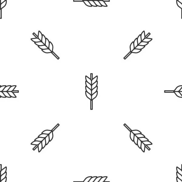Grey Line Cereals Set Rice Wheat Corn Oats Rye Barley — Stock Vector