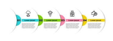 Storm hattı, düşen mülk fiyatları, bozuk paralı cam para kavanozu ve küresel ekonomik kriz. Ticari bilgi şablonu. Vektör