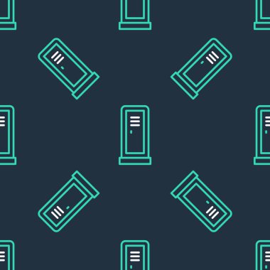 Hat dolabı ya da hokey, futbol, basketbol takımı ya da çalışanlar için soyunma odası siyah arka planda izole edilmiş kusursuz bir kalıp. Vektör