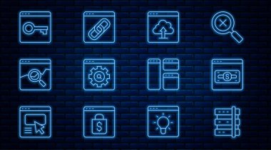 Satır Sunucusu, Çevrimiçi alışveriş ekranda, Bulut yükleme, Tarayıcı ayarı, borsa ile web sitesi, HTTPS, SSL, pencere ve simgenizi güvence altına alın. Vektör
