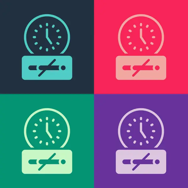 Pop Art Smoking Time Icon Isolated Color Background Cigarette Smoking — Stock Vector