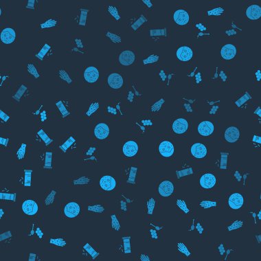 Sedef hastalığı, egzama, yüz, bal peteği ve ilaç şişesi haplarını dikişsiz kalıba sokun. Vektör.