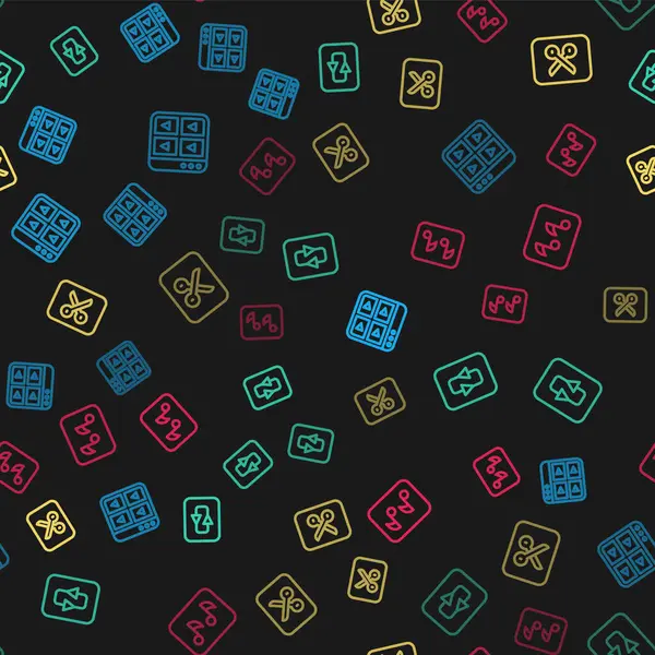 Satır Müzik Çalma Listesi, Tekrarla düğmesi, veya video düzenleme ve not, kusursuz desen üzerine ton. Vektör