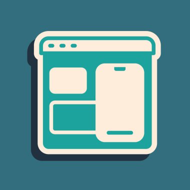 Yeşil Yazılım, Web Geliştirici programlama kodu simgesi yeşil arkaplanda izole edildi. Program kodunun rastgele bilgisayar betiği parçalarını Javascript et. Uzun gölge tarzı. Vektör