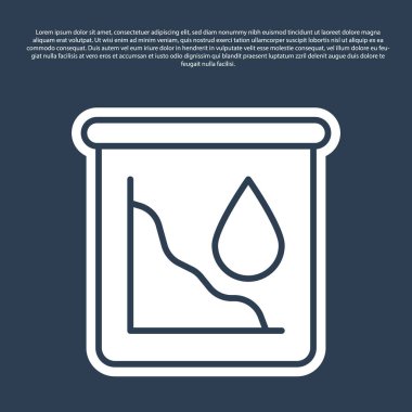 Mavi hat mavi arka planda, ham petrol fiyatlarındaki ikon düşüşü. Petrol endüstrisi krizi konsepti. Vektör