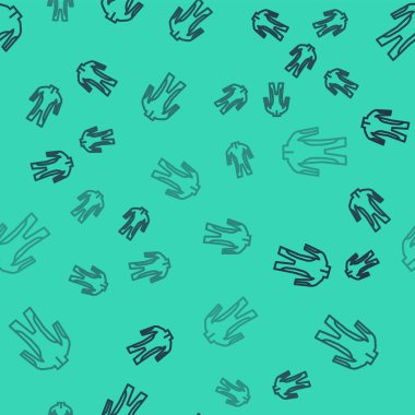 Scuba dalış ikonu için siyah çizgi dalış kıyafeti yeşil arka planda izole edilmiş pürüzsüz desen. Su altı ekipmanları. Vektör