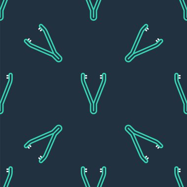 Çizgi Medikal cımbız simgesi siyah arkaplanda izole edilmiş. İlaç ve sağlık. Anatomik cımbız. Vektör