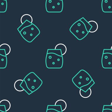 Çizgi Kokteyl ve alkol ikonu siyah arka planda izole edilmiş. Vektör