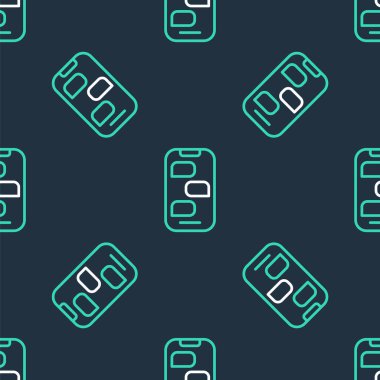 Telefon simgesindeki satır Yeni Sohbet mesajları bildirimi siyah arkaplanda izole edilmiş pürüzsüz desen. Smartphone sohbet mesajları konuşma baloncukları. Vektör