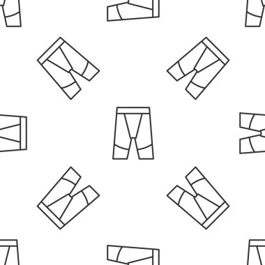 Gri çizgili bisiklet şortu simgesi beyaz arka planda izole edilmiş pürüzsüz desen. Vektör.