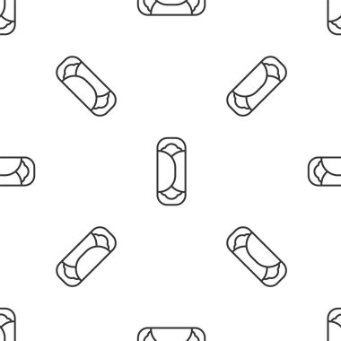 Gri çizgi burrito ikonu beyaz arka planda kusursuz desen izole etti. Geleneksel Meksika fast food 'u. Vektör