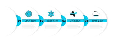 Cloud 'u kar, rüzgar, kar tanesi ve ikonla donatın. Vektör