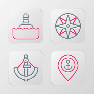 Çizgi konumunu çapa, dayanak noktası, rüzgar yükseldi ve yüzen şamandıra simgesi ile ayarlayın. Vektör