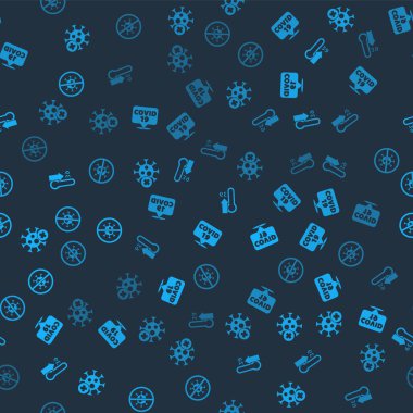 Pozitif virüsü, Corona 'yı konuma, yüksek insan vücut ısısını ayarlayın ve kusursuz şablonu durdurun. Vektör.