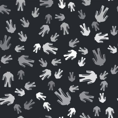 Scuba dalış ikonu için gri dalış kıyafeti siyah arkaplanda izole edilmiş kusursuz desen. Su altı ekipmanları. Vektör