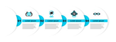 Yüzmek için gözlük, Aqualung, Flippers ve fotoğraf makinesi dalgıcı simgesi ayarla. Vektör