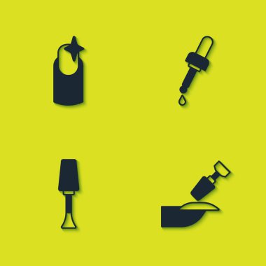 Tırnak manikürü, Milling keskisi, yağ ikonlu cilacı ve Pipette. Vektör