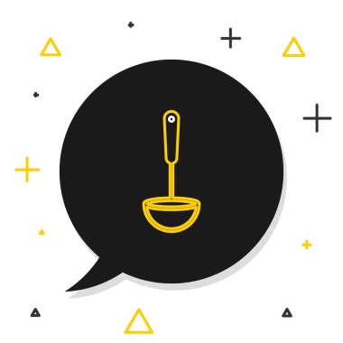 Line Kitchen kepçe simgesi beyaz arkaplanda izole edildi. Mutfak aletleri. Çatal kaşık tabelası. Renkli taslak konsepti. Vektör