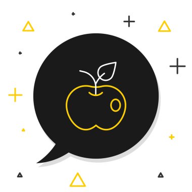 Apple çizgi simgesi beyaz arkaplanda izole edildi. Fazla kilolu. Sağlıklı diyet menüsü. Fitness diyeti elması. Renkli taslak konsepti. Vektör