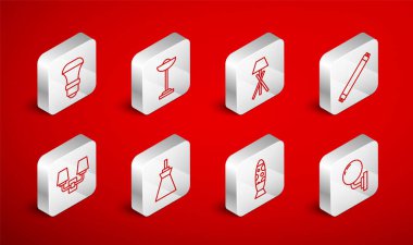 Sabit hat duvar lambası veya lamba, zemin, flüoresan, LED ampul, lamba asılı ve simge. Vektör