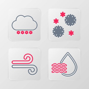 Su bırakma yüzdesi, Rüzgar, Kar ve Bulut 'u kar ikonuyla ayarla. Vektör