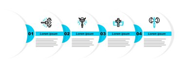 Orta Çağ kutup baltası, Hristiyan haçı, sihirli asa ve ok ikonu. Vektör