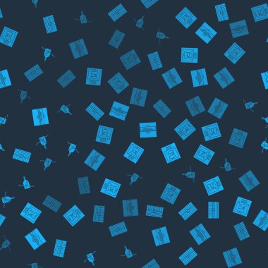 Antika hazine sandığı, aranan poster korsanı ve suyla birlikte kusursuz desenli bir şişe. Vektör.