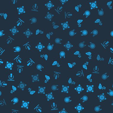 Stereo hoparlörünü, kulak dinleme ses sinyalini, ses sistemini ve mikrofonu kusursuz modda ayarla. Vektör.