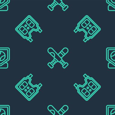 Çizgiyi aşan beyzbol sopası, beysbol mekanik skorbordu ve kusursuz şablon. Vektör